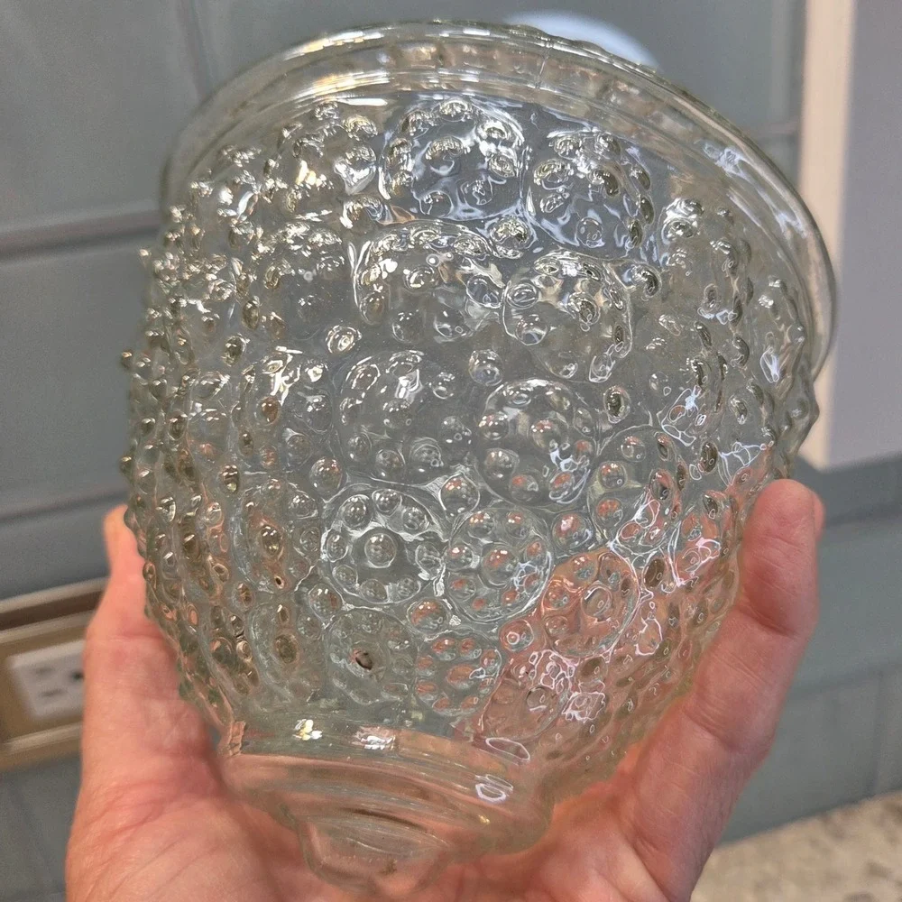 Vintage Clear Hobnail Bubble Glass Acorn Light Shade Replacement Globe 3.25 In